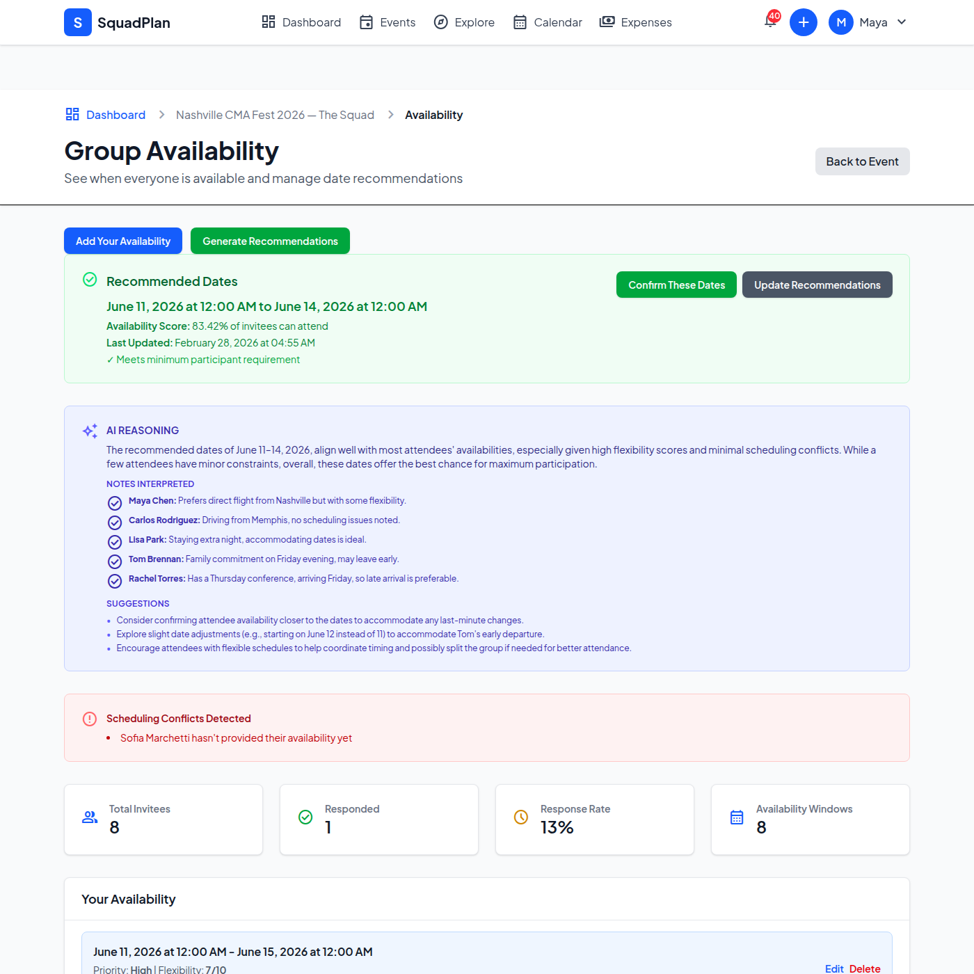 Group availability for CMA Fest Nashville trip