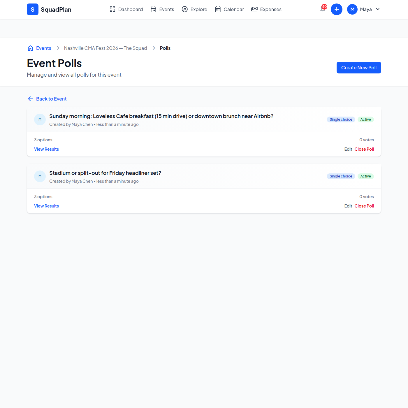 Sunday brunch poll for Nashville group trip