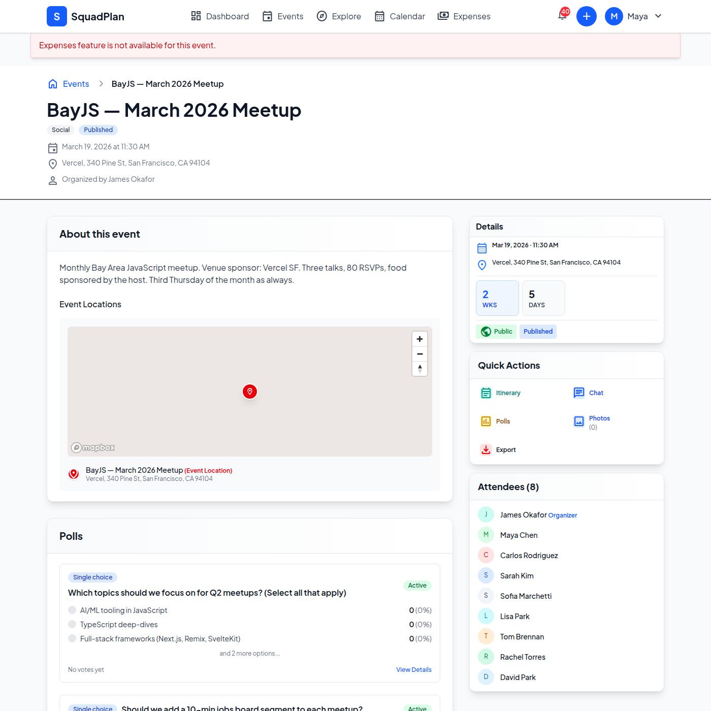 Adding food expense for BayJS meetup reimbursement